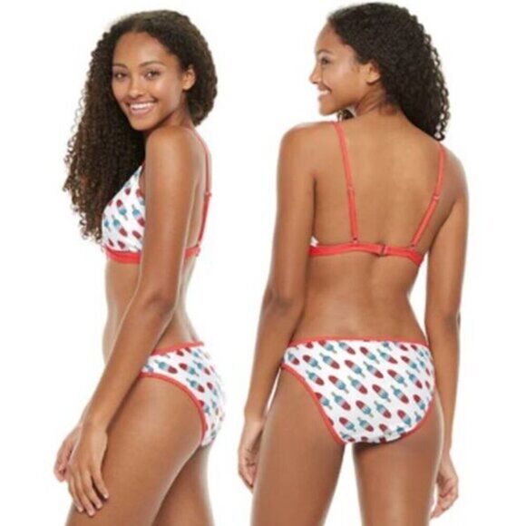 Juniors' UNDERCURRENT Graphic‎ Print Triangle Bikini - Picture 1 of 3